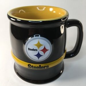 Pittsburgh Steelers Coffee Cup Mug NFL Licensed Embossed logo/band 16oz NEW